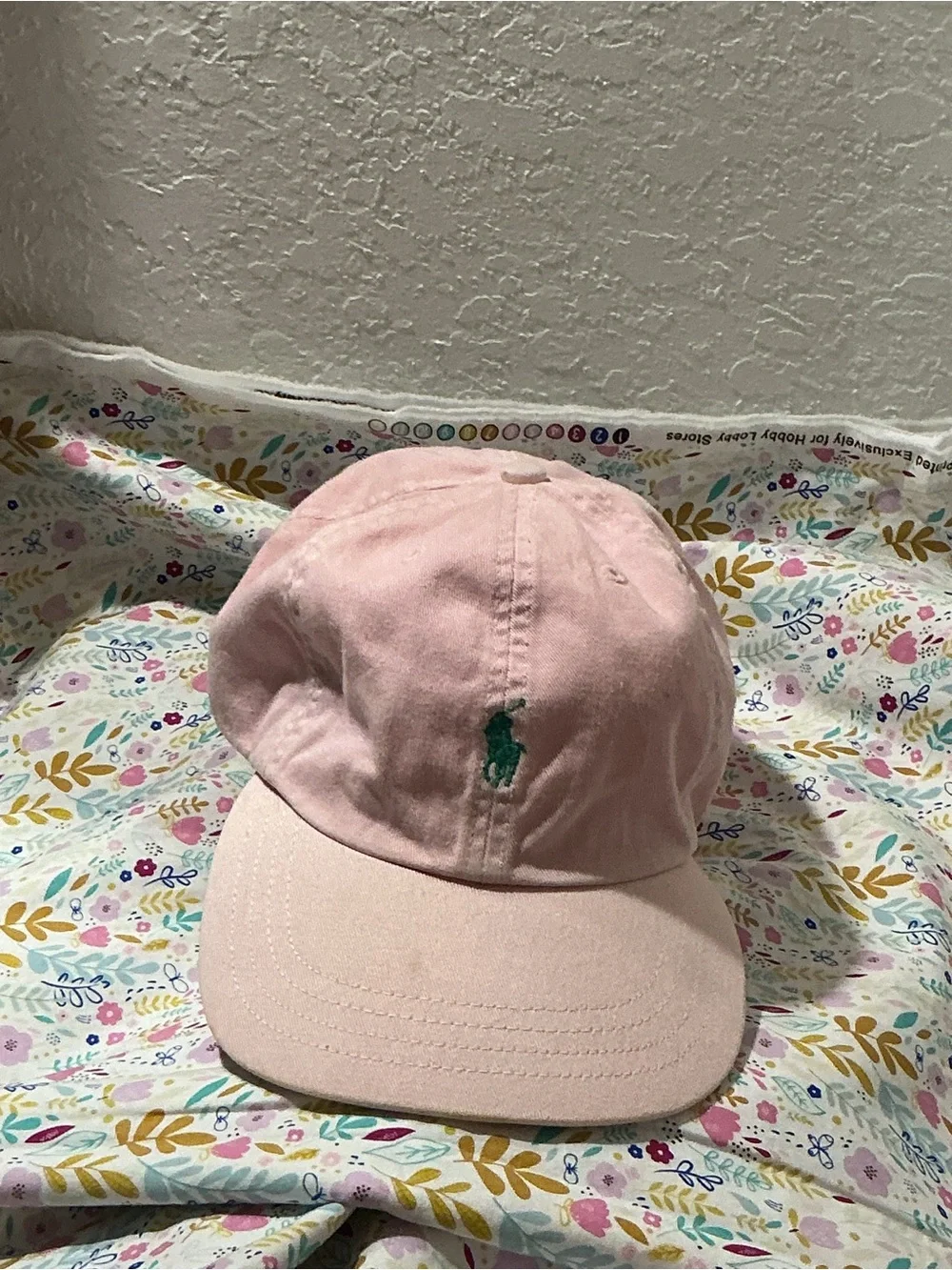 Polo by Ralph Lauren Pink men’s Cotton Hat with Green Logo
